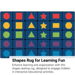 MyPerfectClassroom® Learning Shapes Seating Rug - 7'6" x 12' Rectangle