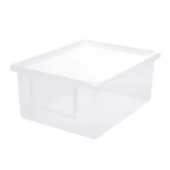 MyPerfectClassroom® Set of 4 Easy-Label Teaching Totes with Lids - Clear
