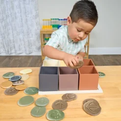 Natural Wooden Sorting Boxes & Sensory Stones Kit