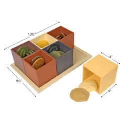 Natural Wooden Sorting Boxes & Sensory Stones Kit