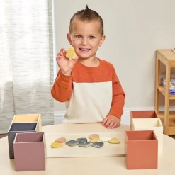Natural Wooden Sorting Boxes & Threading Stones Kit