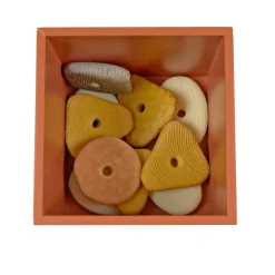 Natural Wooden Sorting Boxes & Threading Stones Kit