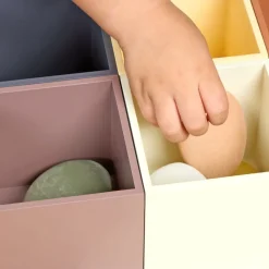 Natural Wooden Sorting Boxes & Natural Stones Kit