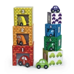 Nesting and Sorting Garages & Cars - 14 Pieces
