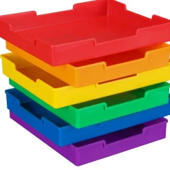 Oak 6-Slot Mail Center With Trays 6 Colors - 1 mail center, 6 trays