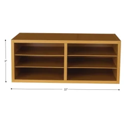 Oak 6-Slot Mail Center With Trays Single Color - 1 mail center, 6 trays, 6 labels