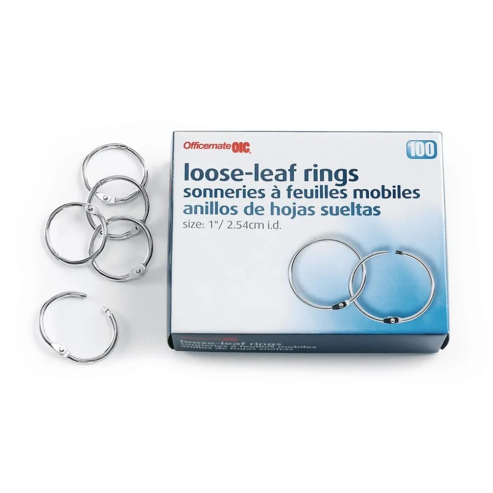 Officemate® Loose-Leaf Rings - 100 Pieces