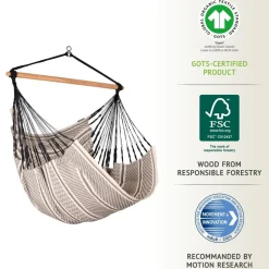 100% Organic Cotton Comfort Hammock Chair - Habana Zebra
