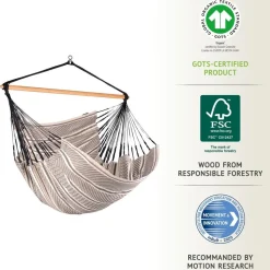 100% Organic Cotton Kingsize Hammock Chair - Habana Zebra