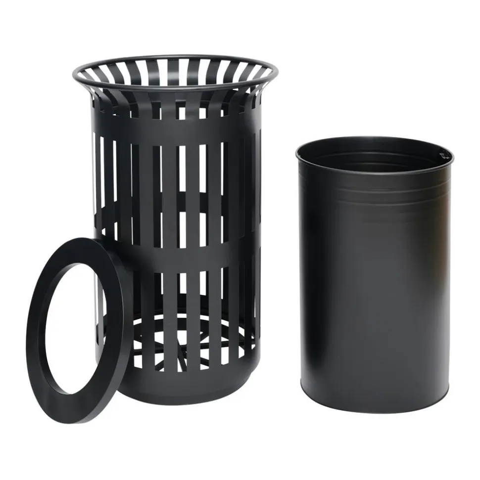Outdoor 37 Gallon Trash Can Black