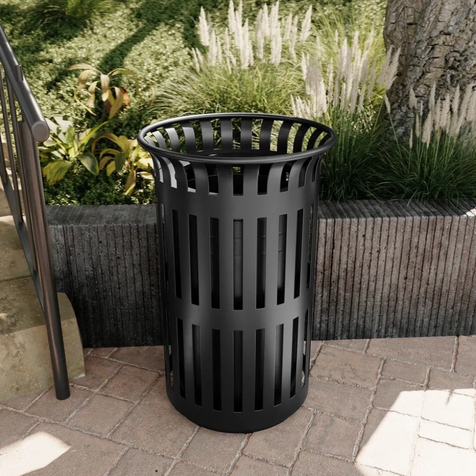 Outdoor 37 Gallon Trash Can Black