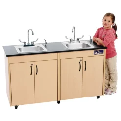 Ozark River® Lil' Delux™ Portable Hot Water Dual Sink with Laminate Top and Stainless Basins