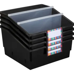 4-Pack Single-Color Picture Book Classroom Library Bins™ With Dividers