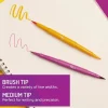 Paper Mate® Flair DUAL Felt Tip Pens, Brush and Medium Tips, Assorted Colors, 16 Count