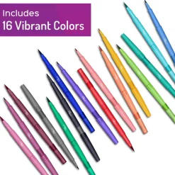 Paper Mate® Flair DUAL Felt Tip Pens, Brush and Medium Tips, Assorted Colors, 16 Count