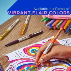 Paper Mate® Flair Pens, Felt Tip Pens, Bold Tip (1.2 mm), Assorted Colors, 12 Count