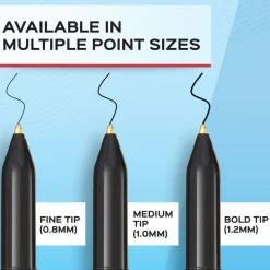 Paper Mate® Paper Mate Ballpoint Pens, Write Bros. Black Ink Pens, Medium Point (1.0mm), 12 Count