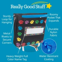 Paw Prints Border Store More® Deep-Pocket Chair Pockets - 6 Pack