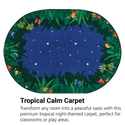 Peaceful Tropical Night 6' x 9' Oval Premium Carpet