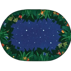 Peaceful Tropical Night 6' x 9' Oval Premium Carpet