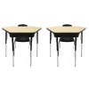 Petal Desk & 12" Stack Chair Set - Maple/Black (2-Pack/4-Piece)