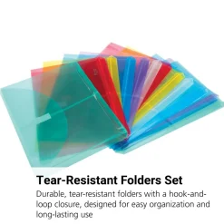 Plastic, Easy Clean,Tear-Resistant Folers - Set of 12