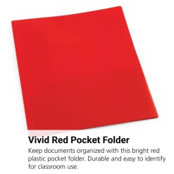 Plastic Pocket Folder, Red