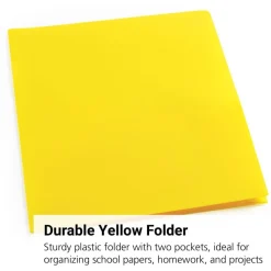 Plastic Pocket Folder, Yellow