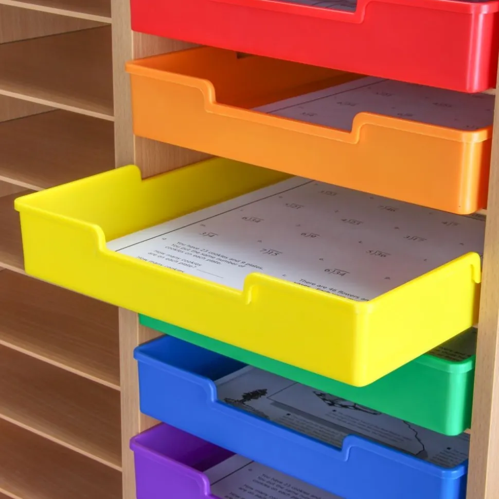 Plastic Trays - Set Of 6 - Grouping Colors