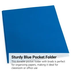 Pocket & Brad Folder, Blue