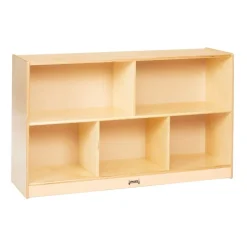Preschool Mobile Divided Shelf Storage - Plywood Back, 29-1/2"H