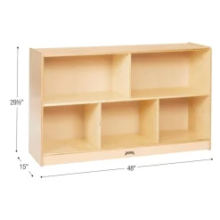Preschool Mobile Divided Shelf Storage - Plywood Back, 29-1/2