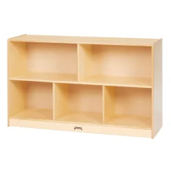 Preschool Mobile Divided Shelf Storage - Plywood Back, 29-1/2