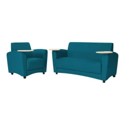 Pro Series Upholstered Common Area Sofa with Tablet Arm - Teal