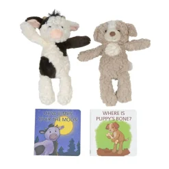 Putty Puppy & Cow Books and Plush - Set of 4