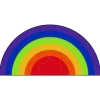 Rainbow Rows Seating 6' x 12' Semi-Circle Premium Carpet