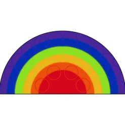 Rainbow Rows Seating 6' x 12' Semi-Circle Premium Carpet