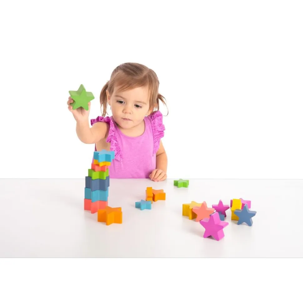 Rainbow Wooden Stars - 27pcs
