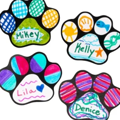 Ready-To-Decorate® Student Name Paw-Print Magnets - 32 magnets