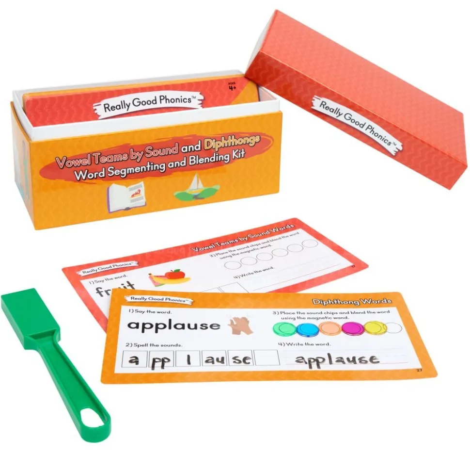 Really Good Phonics™ CVCE & R-Controlled Vowels Kit, Team Vowels Diphthongs Kit - Decodable Readers, Flip Chart & Word Segmenting and Blending Kit