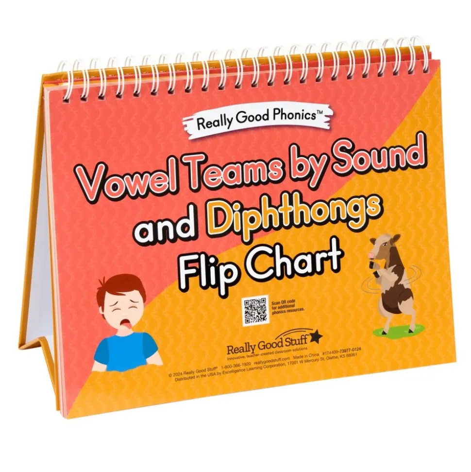Really Good Phonics™ Team Vowels Diphthongs Kit - Decodable Readers, Flip Chart & Word Segmenting & Blending Kit