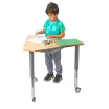 Really Good Stuff® Adjustable Bamboo Top Trapezoid Sensory Desk with Tray