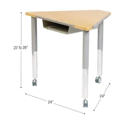 Really Good Stuff® Adjustable Bamboo Top Trapezoid Sensory Desk with Tray