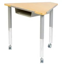 Really Good Stuff® Adjustable Bamboo Top Trapezoid Sensory Desk with Tray