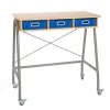 Really Good Stuff® Bamboo Teacher Standing Desk with 3 Blue Baskets