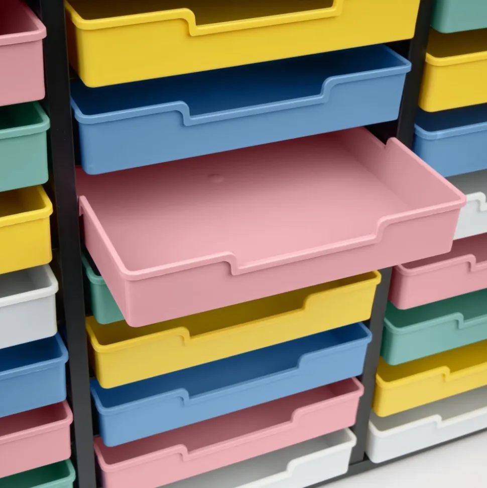 Really Good Stuff® Black 27-Slot Mail Center With Bold Vibes Trays