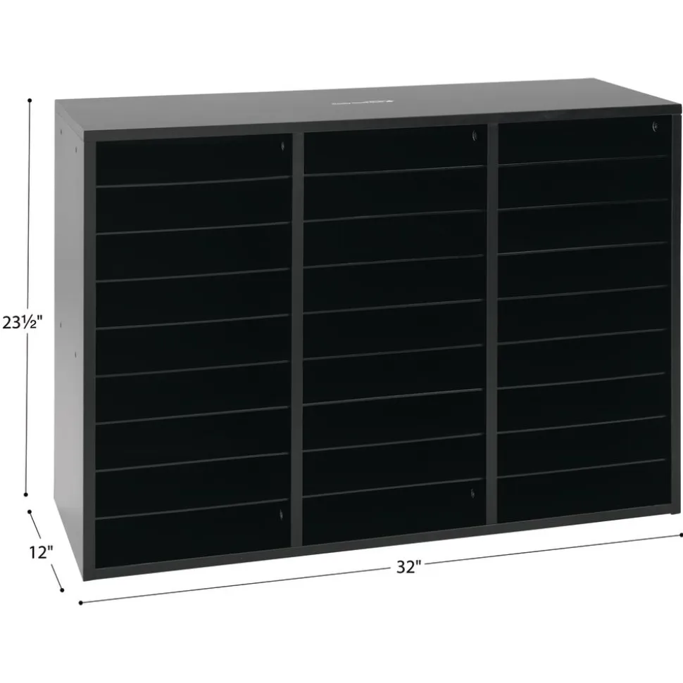 Really Good Stuff® Black 27-Slot Mail Center With Trays - 4-Color Grouping