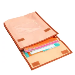 Really Good Stuff® Boho Book Pouch Medium - Peach Book Pouch with Clay Trim - Single