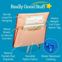 Really Good Stuff® Boho Chair Pocket Classic -Peach Chair Pocket with Clay Trim - Single