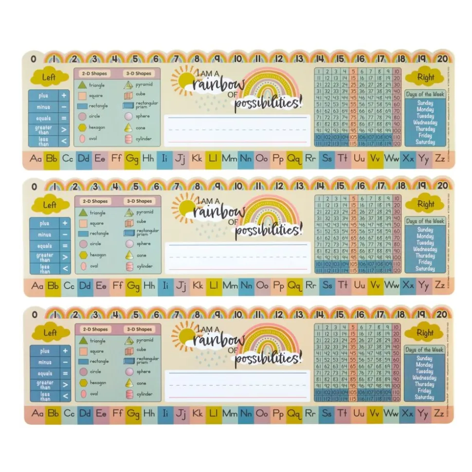 Really Good Stuff® Boho Self-Adhesive Vinyl Desktop Helpers™ - Set Of 24 - Primary